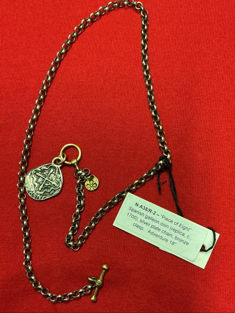 Vintage-Inspired Bronze Coin Necklace in Bronze. NWT